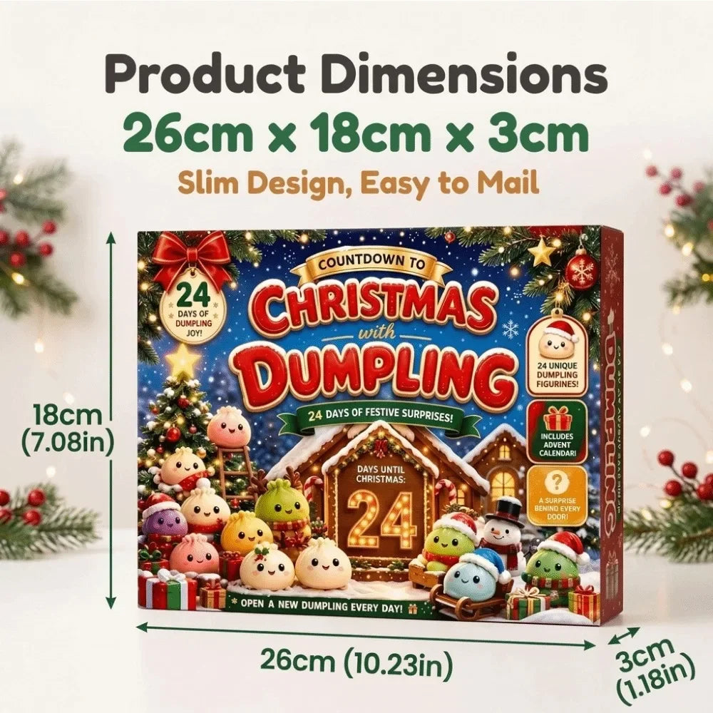 24-Day Christmas Dumpling Advent Calendar — Soft Fidget Sensory Toy for Stress Relief & Holiday Countdown