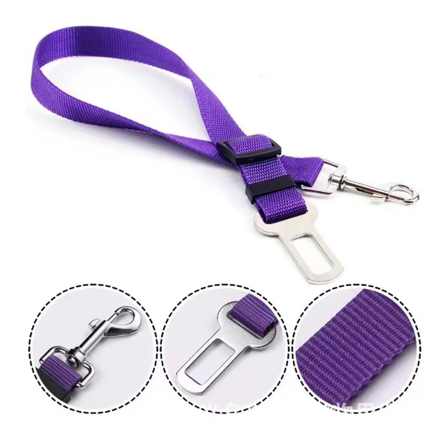 Adjustable Pet Car Seat Belt for Dogs & Cats – Universal Safety Buckle, 17.7–28.3 in (45–72 cm)