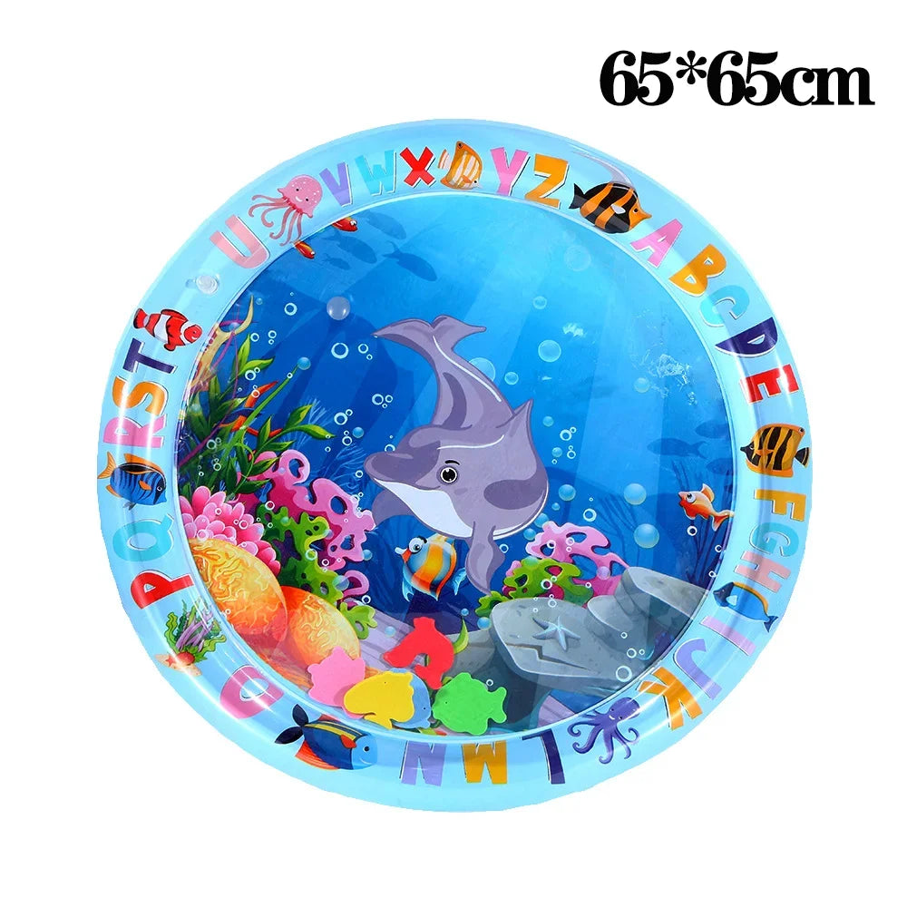 Inflatable Water Sensory Play Mat for Cats & Dogs, Thick PVC Pet Playmat with Fish Ocean Theme