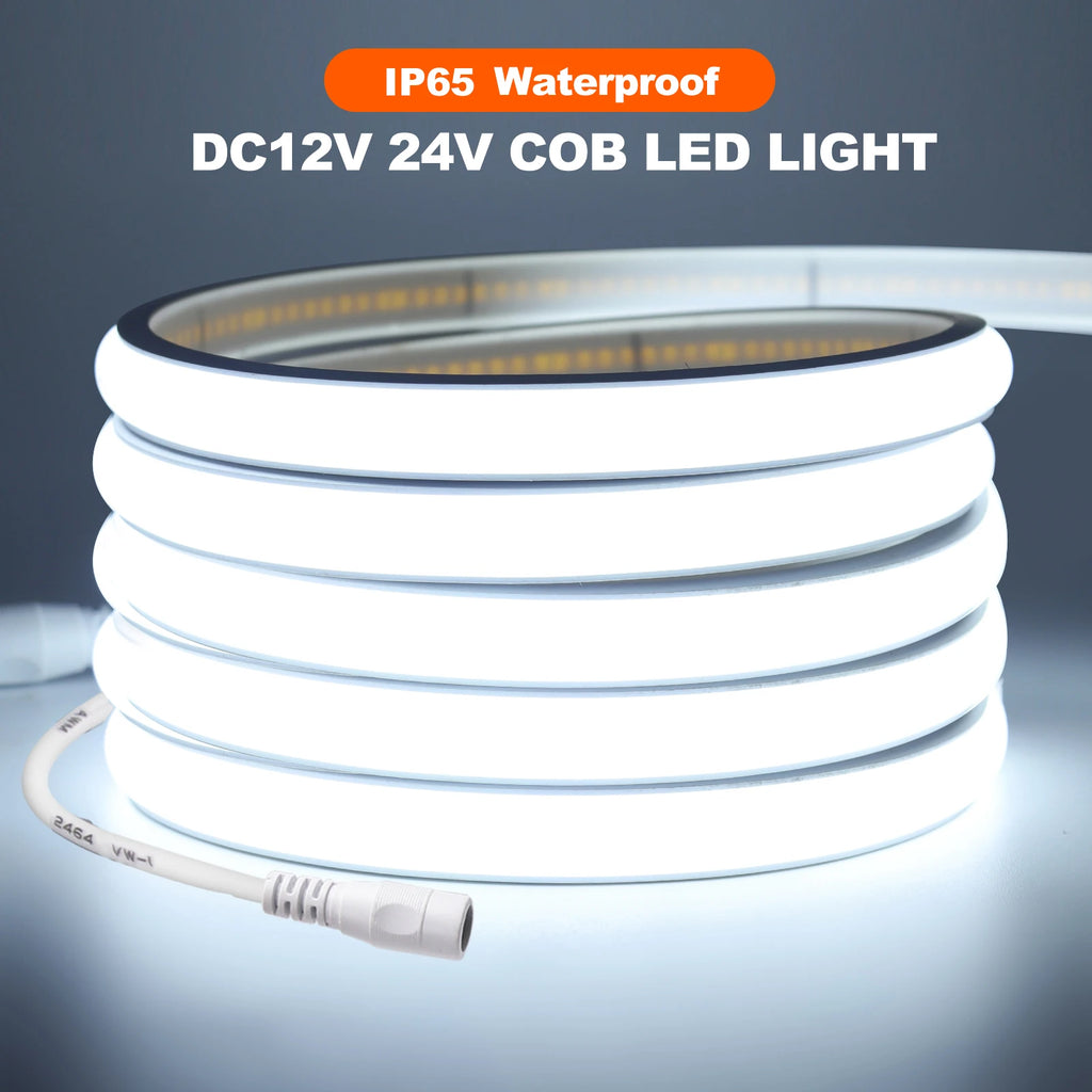 COB Neon LED Strip 320 LEDs/m Waterproof Flexible Rope Light 12V/24V – 3000K 4000K 6000K, 0.5–20M (1.6–65.6 ft)