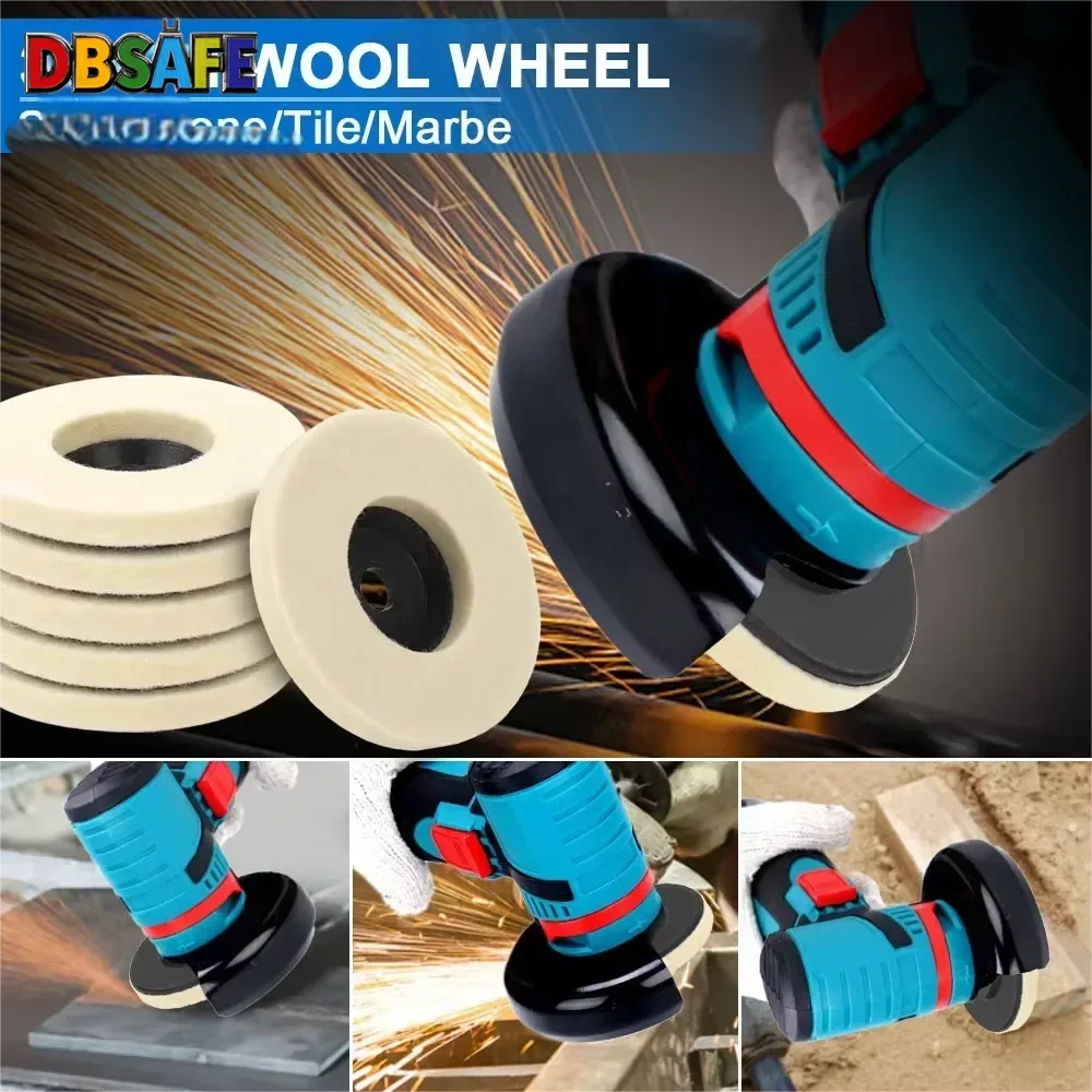 Wool Felt Polishing Wheel 50/75 mm (2.0 in / 3.0 in) Angle Grinder Disc for Metal Marble Glass Ceramic - 1pc