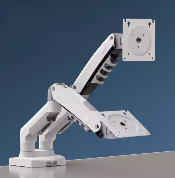 Gas Spring Dual Monitor Desk Mount 10-27 in (25-68 cm), 2-9 kg per Screen, 360° Rotation, VESA 75x75/100x100