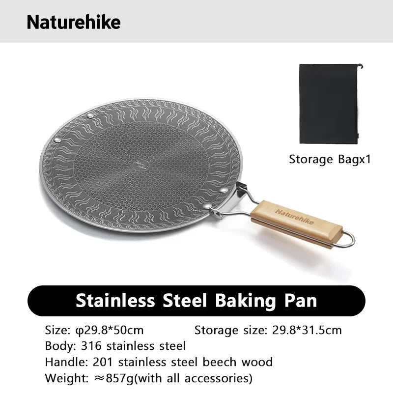Nonstick Folding Round Grill Pan Portable Outdoor BBQ Griddle for Camping & Picnic