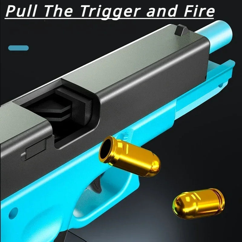 Automatic Shell Ejection Toy Pistol Blaster - Realistic CS Game Prop for Kids & Adults