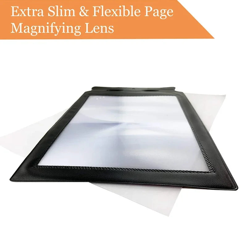 A4 Large Sheet Magnifier 12 x 7.5 in (30 x 19 cm) — 3X Fresnel Reading Lens Page Magnifier Reading Aid