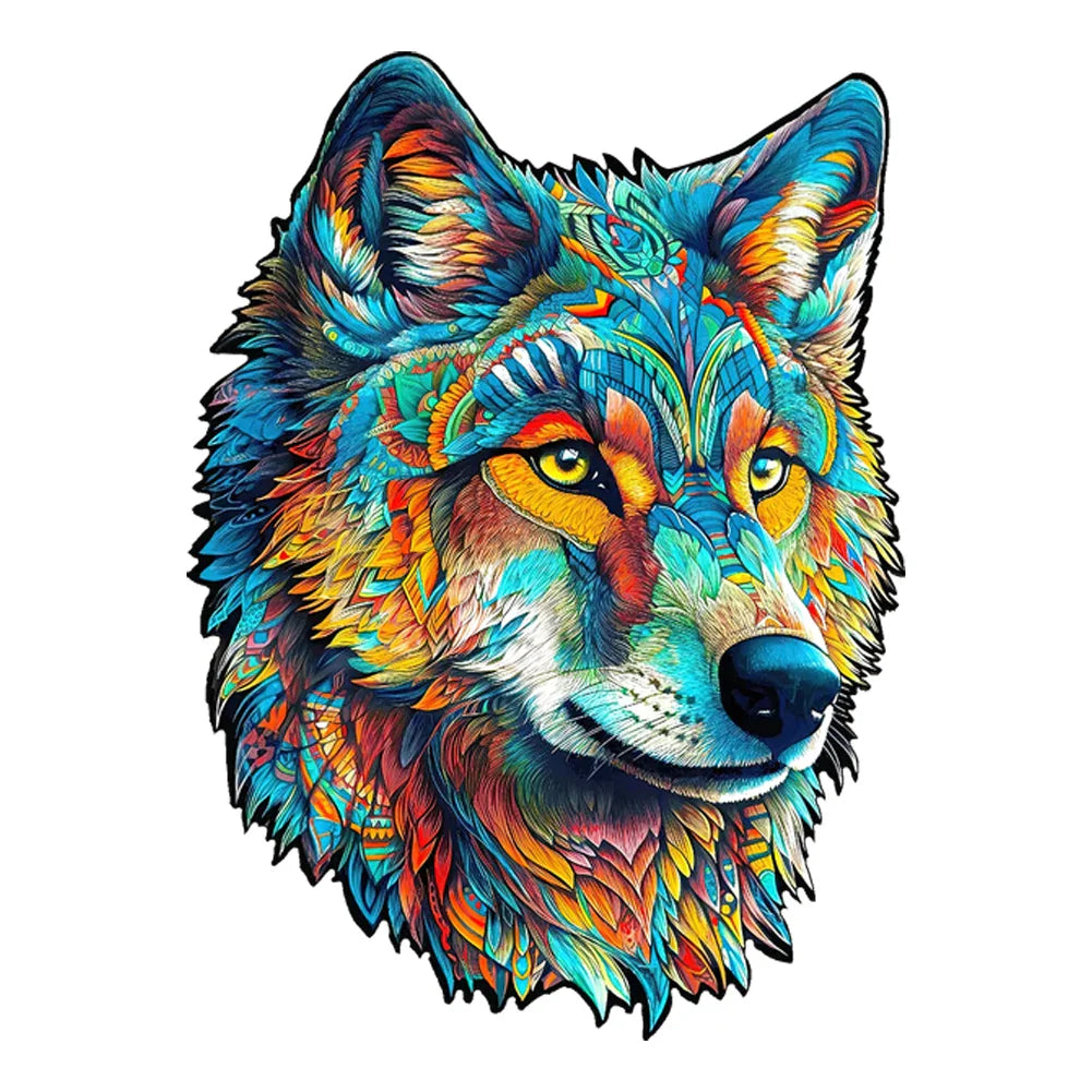 100-300 Piece Wooden Animal Jigsaw Puzzle - Wolf and Chicken Irregular Pieces 3D Brain Teaser for Adults & Kids Holiday Gift