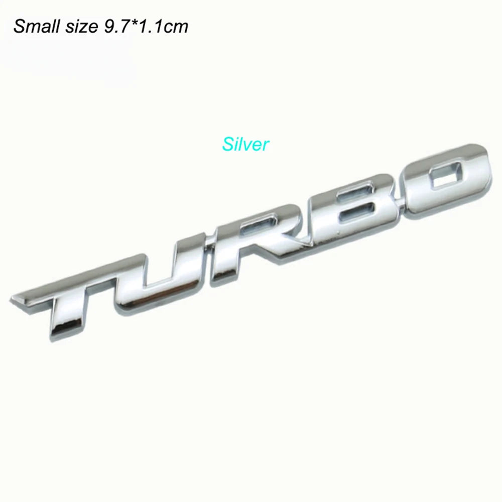 3D Turbo Boost Emblem Badge Car Sticker Chrome Zinc Alloy 9.7 x 1.1 cm (3.82 x 0.43 in)
