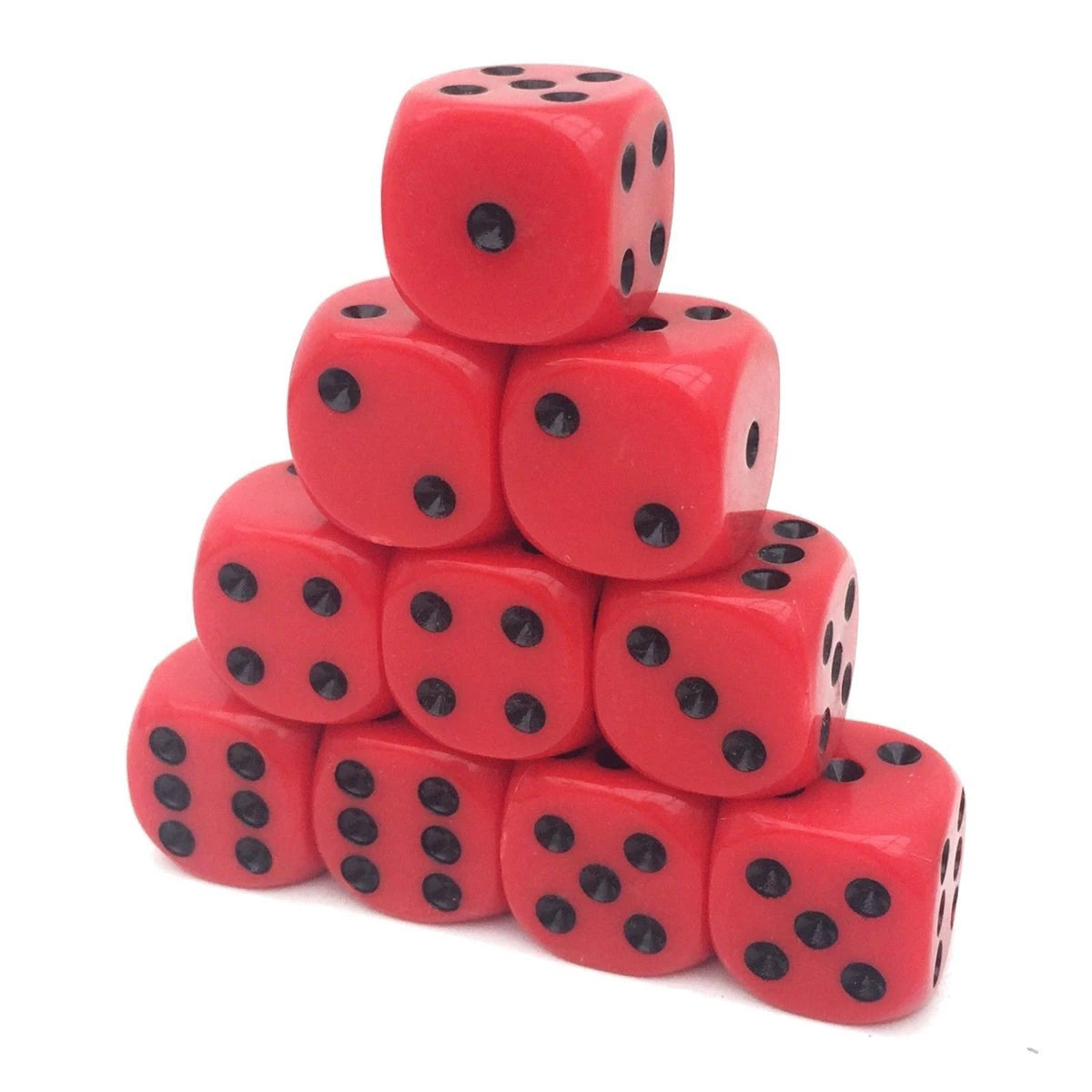 10-Piece Acrylic D6 Dice Set 16mm (0.63 in) – Carved Six-Sided Game Dice for RPG, Dungeons & Dragons & Board Games