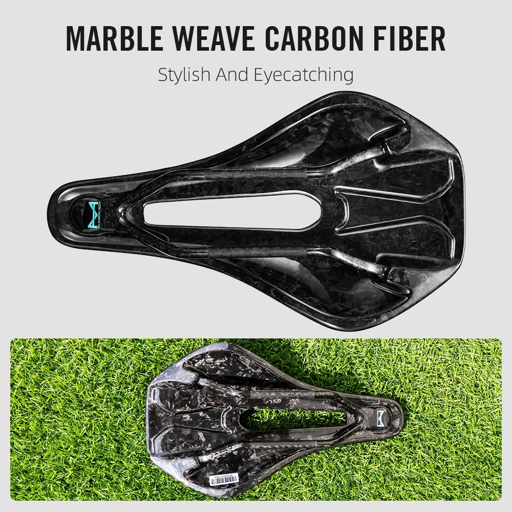 3D Printed Ultralight Carbon Bike Saddle 135/143mm — 105g for MTB, Gravel & Road