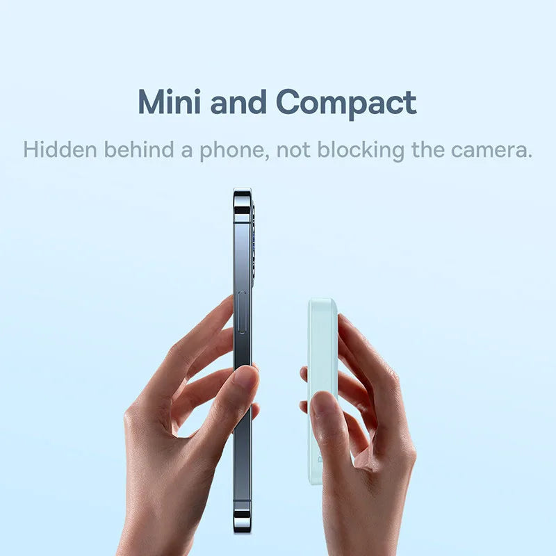 10000mAh Magnetic Mini Power Bank — 15W Wireless & 20W USB-C Fast Charge, Auto-Wake MagSafe-Compatible Portable Charger