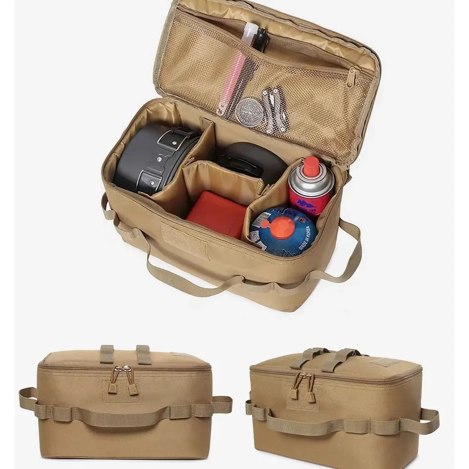 Large Capacity Camping Storage Bag - Outdoor Tool & Picnic Organizer for Cookware, Utensils and Gas Canisters