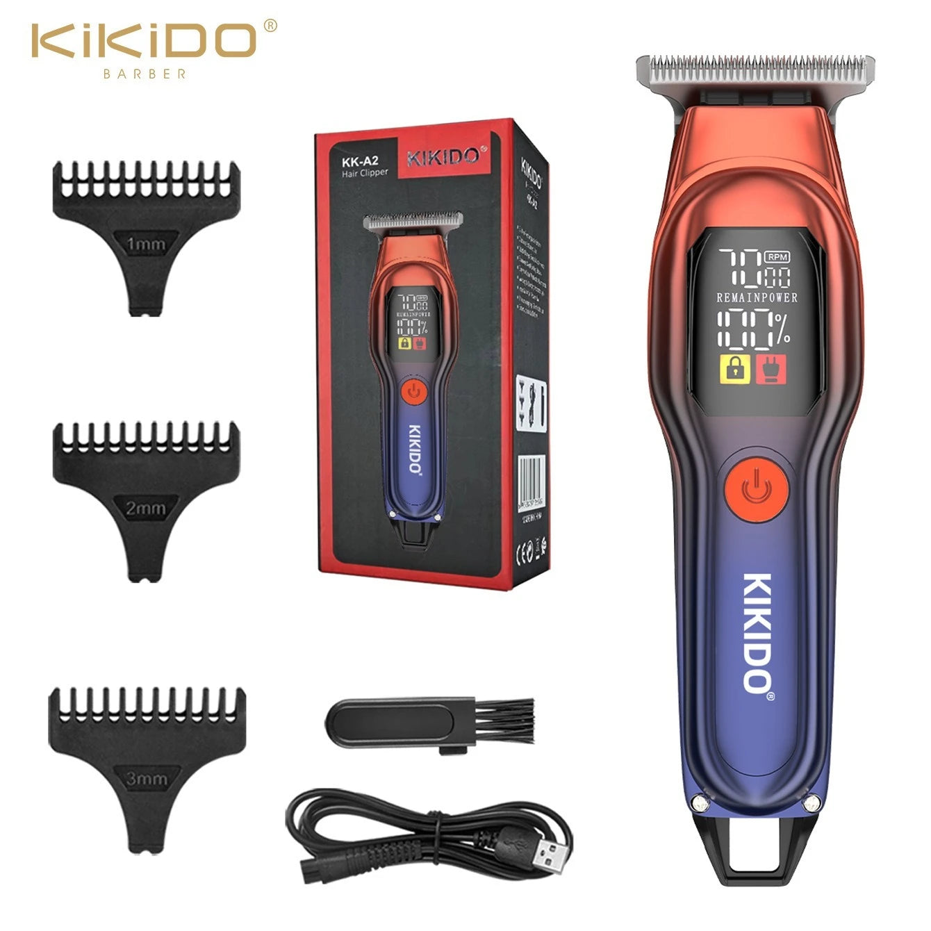 Rechargeable Cordless Hair Trimmer – Stainless Steel Blades, Wet/Dry Electric Trimmer for Hair, Beard, Bikini & Eyebrows