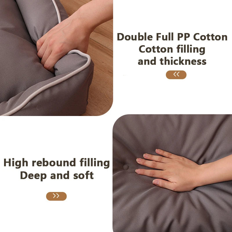 Waterproof 600D Oxford Dog Bed – Thick PP Cotton, Bite-Resistant Pet Mat for All Seasons