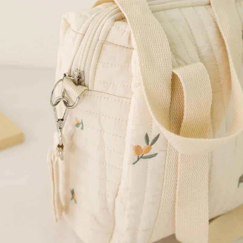 Embroidered Bear Baby Diaper Bag – Portable Maternity Shoulder Bag & Stroller Organizer
