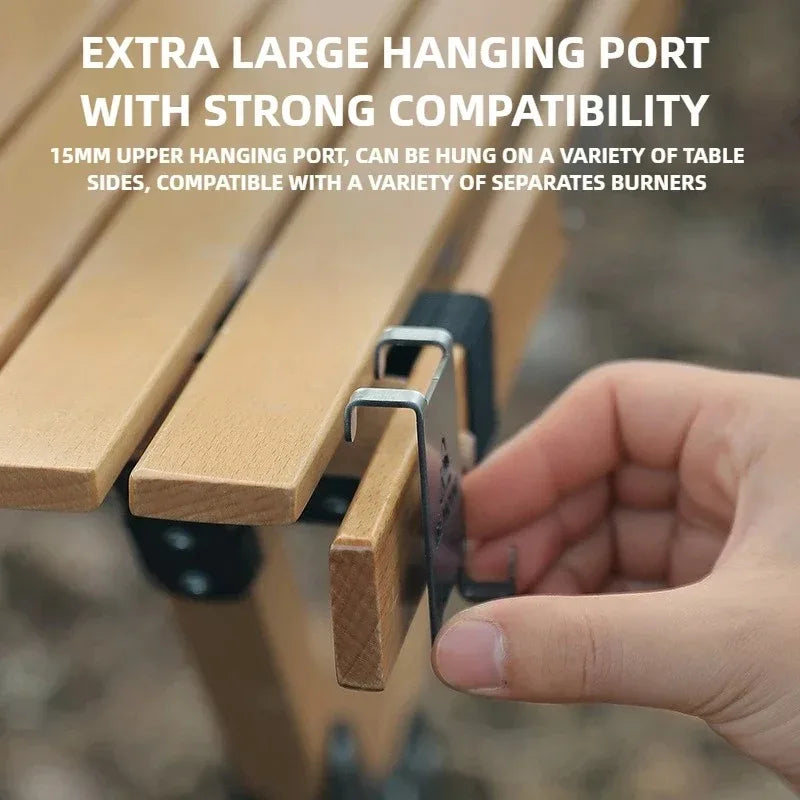 Camping Gas Canister Hanging Hook Stainless Steel Table Mount 57 x 46 mm (2.24 x 1.81 in)