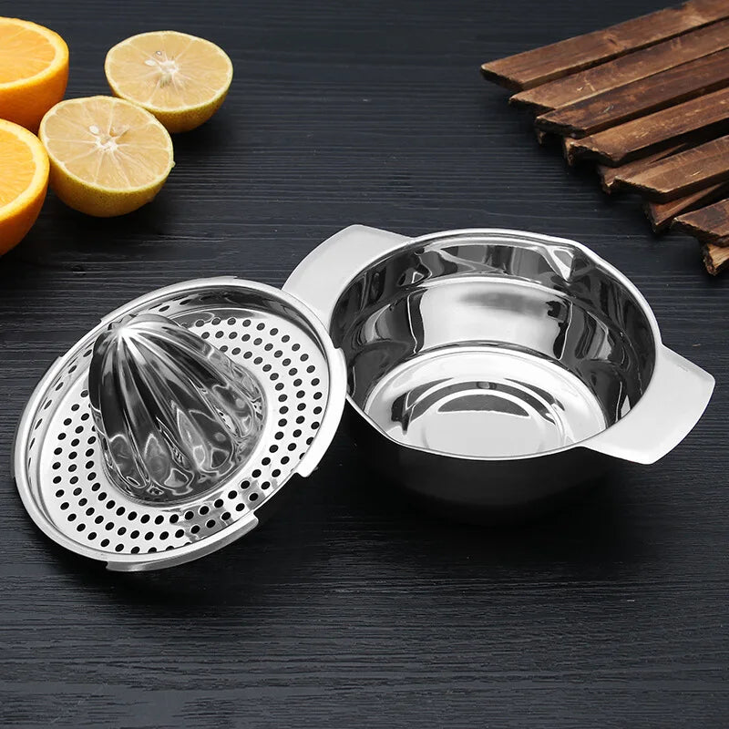 Manual Citrus Juicer 304 Stainless Steel - Portable Hand Press Squeezer for Lemon Orange Lime