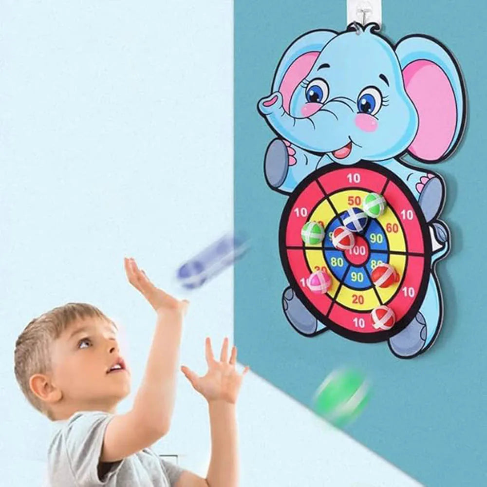 Sticky Ball Dartboard Target for Kids – Soft Throwing Dart Game Indoor & Outdoor, Ages 3+