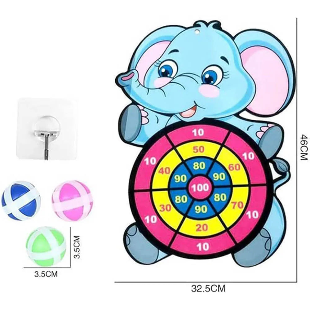 Sticky Ball Dartboard Target for Kids – Soft Throwing Dart Game Indoor & Outdoor, Ages 3+