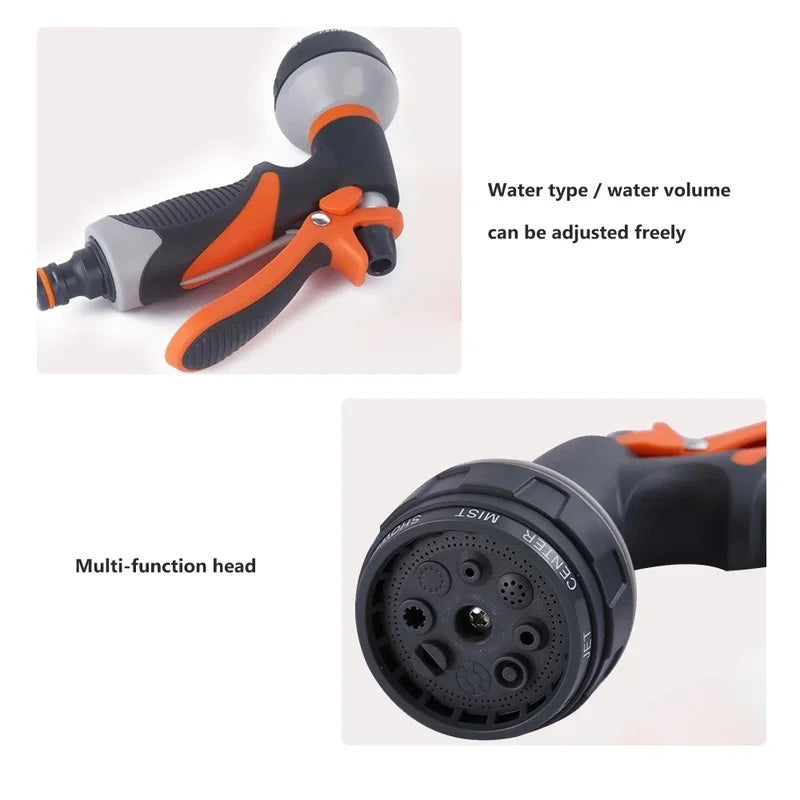 Adjustable 8-Mode High-Pressure Garden Hose Nozzle – Spray Gun for Car Wash, Patio Cleaning & Plant Watering