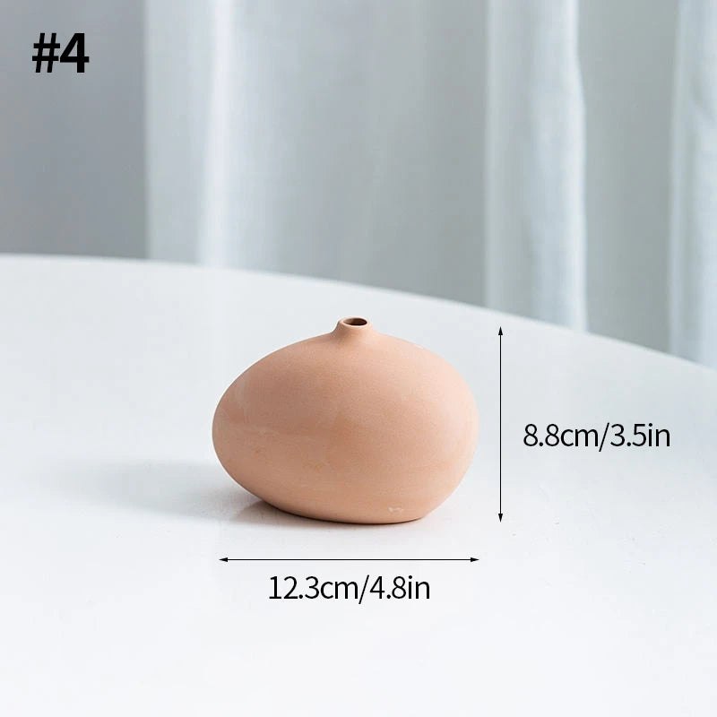 Ceramic Decorative Vase for Dried Flowers & Hydroponic Plants, Modern Table Ornament for Living Room Bedroom Office