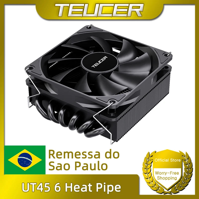 Low-Profile 6-Heatpipe CPU Cooler 45mm Height 150W TDP for AM5 AM4 and Intel LGA1700 1200 ITX Chassis