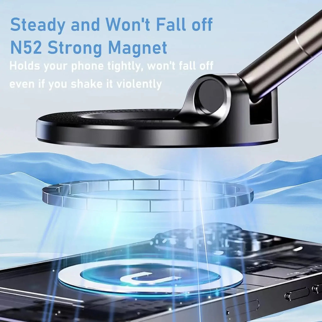 360° Rotating Magnetic Car Phone Holder – Universal Dashboard & Windshield Suction Mount for GPS Navigation