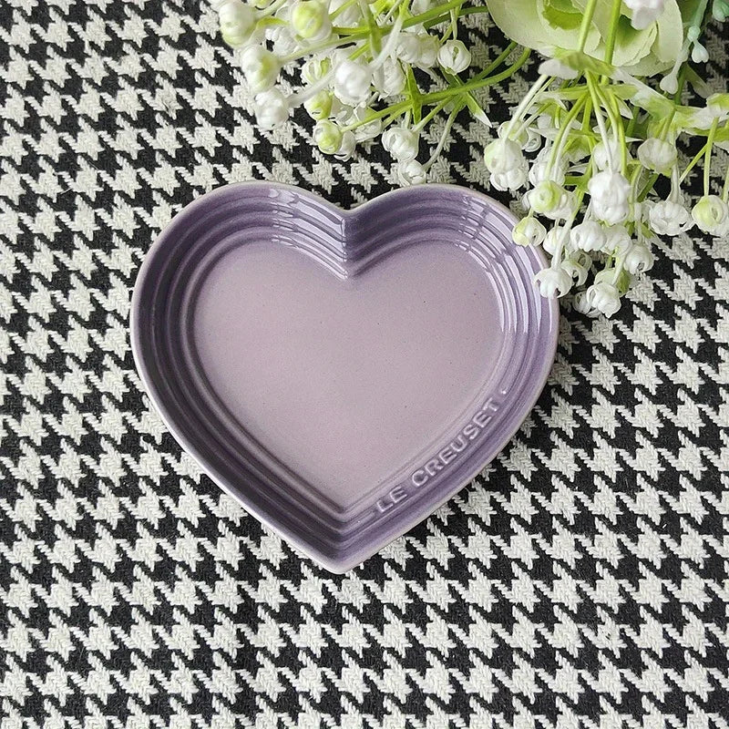Heart-Shaped Ceramic Pet Bowl 12 cm (4.7 in) – Wide Anti-Vomiting Design for Small Cats & Dogs