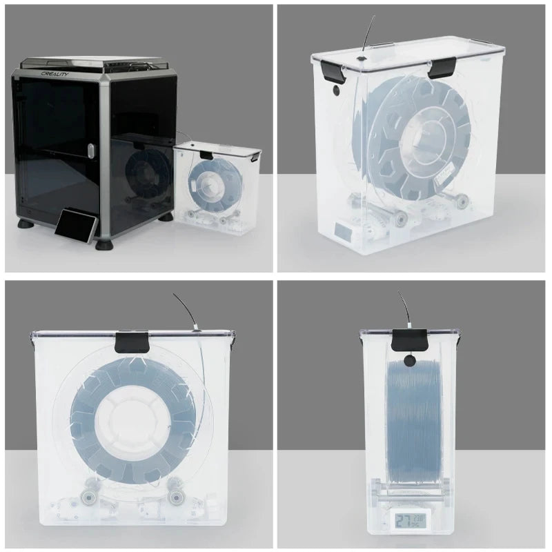 3D Printer Filament Dryer Box - Airtight Moisture-Resistant Storage with Real-Time Humidity Monitor