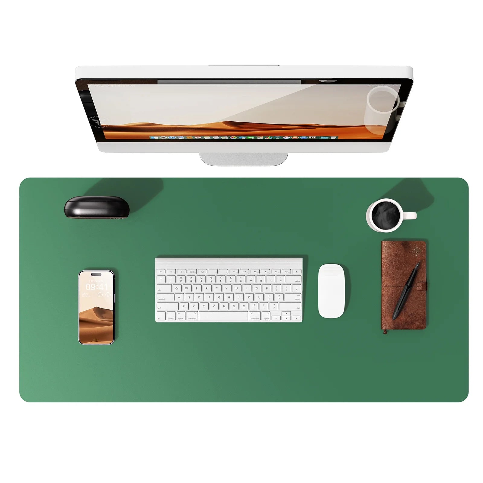 Large PU Leather Desk Pad - Non-Slip Waterproof Office Mouse Pad & Laptop Desk Mat