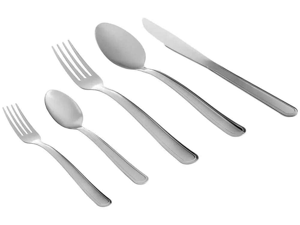 20-Piece Stainless Steel Cutlery Set – Silver Flatware for Table, BBQ, Tea & Dessert (Dishwasher Safe)
