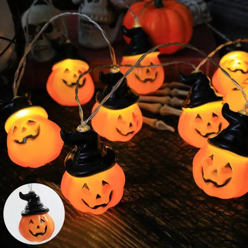 Pumpkin String Lights LED Pumpkin Lanterns – Warm White Halloween Decor, Battery & USB Options, Multiple Lengths (5ft/10ft/20ft/33ft)