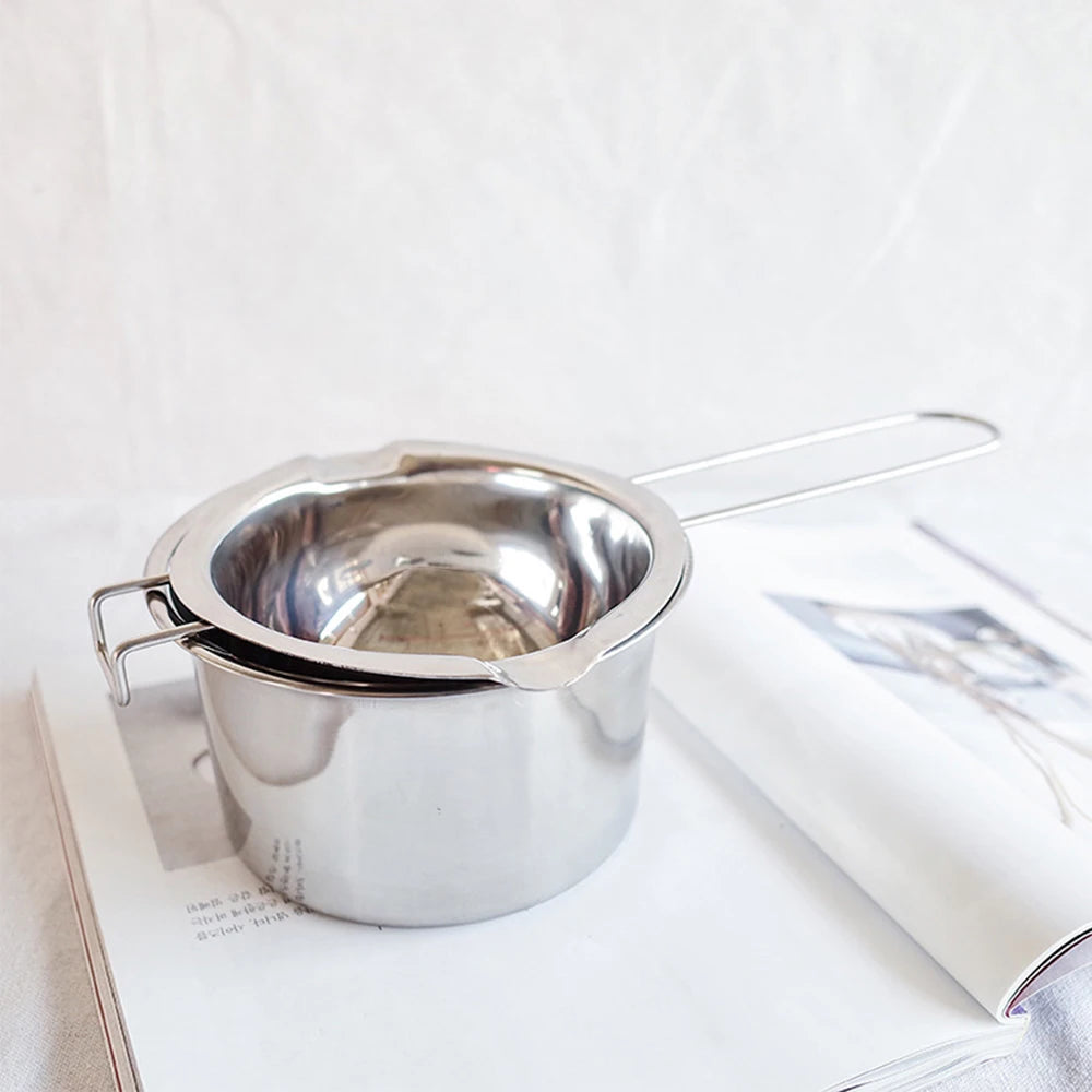400/600ml Wax Melting Pot (13.5/20.3 fl oz) with Heat-Resistant Handle for Candle, Chocolate & Candy Melting