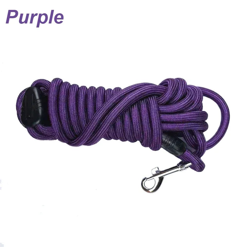 Heavy-Duty Nylon Dog Training Leash – 5m / 10m / 15m (16 / 33 / 49 ft) Long Recall & Agility Lead for Medium to Large Dogs