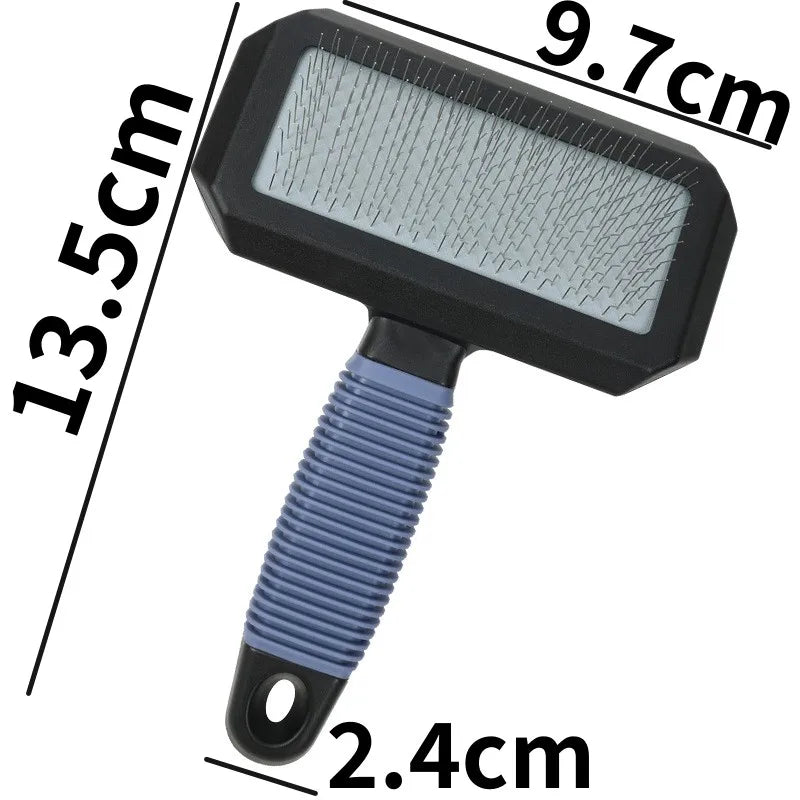 Stainless Steel Pet Grooming Brush for Dogs & Cats – Massage Hair Remover with Soft Handle