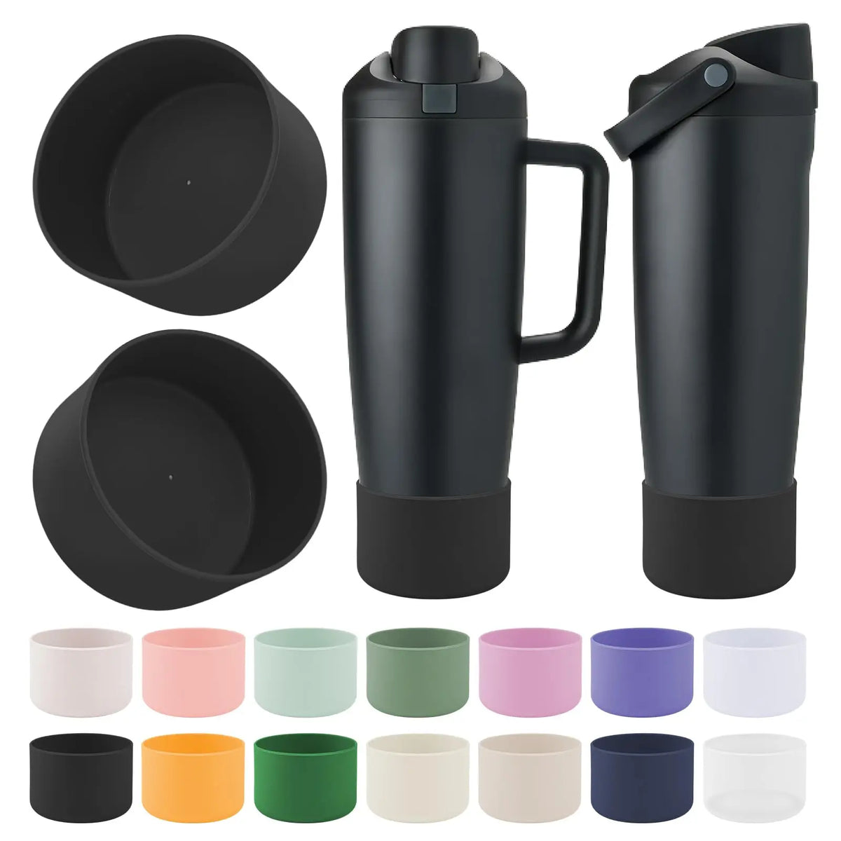 2-Pack Silicone Anti-Slip Boot for 30 oz (887 ml) & 40 oz (1.18 L) Insulated Bottles and Tumblers – Protective Bottom Cover