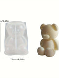 Silicone Bear Mold 3.4 x 2.8 x 2.8 in (8.7 x 7 x 7 cm) for Scented Candles, Soap & Resin Casting — Cute Animal Shape for Home Decor & Aromatherapy