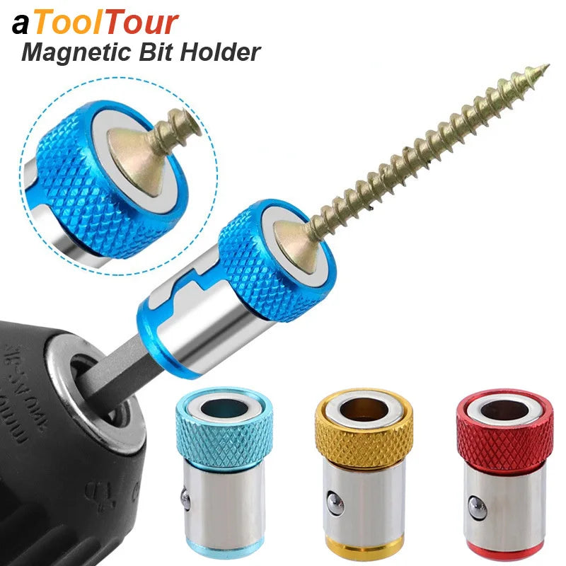 Magnetic Bit Holder Ring 1/4-Inch (6.35mm) Alloy Screwdriver Bit Magnetizer