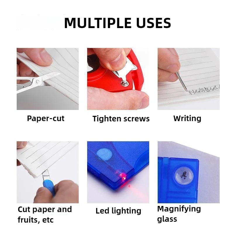 Credit-Card Multi-Tool Survival Card — Portable 5.5 × 8 cm (2.17 × 3.15 in) Pocket Emergency Tool with Screwdriver, Compass & Bottle Opener for Camping