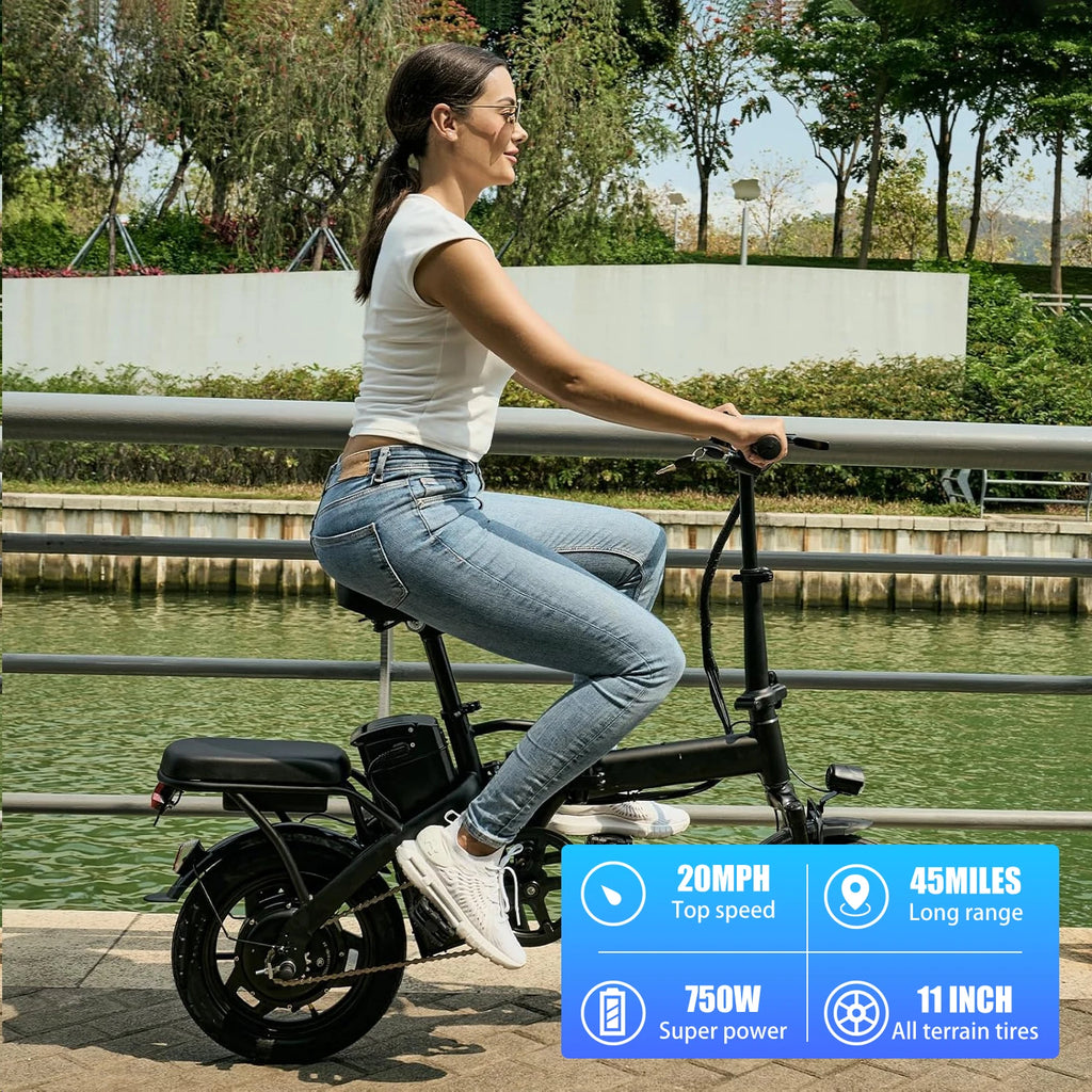 14-Inch (35 cm) Folding Electric Bike — 48V Removable Battery, 400W Motor, 20 MPH (32 km/h), 19–37 Mile (31–60 km) Range