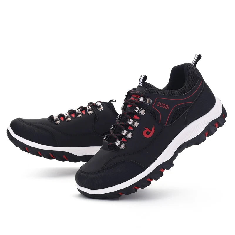 Men's Casual Leather Sneakers – Lightweight Walking & Tennis Shoes with EVA Sole
