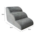 Non-Slip 3-Step Pet Stairs for Dogs & Cats — Removable Washable Cover, Foam Ramp for Bed & Sofa, 23.6 x 16.5 x 15.4 in (60 x 42 x 39 cm)