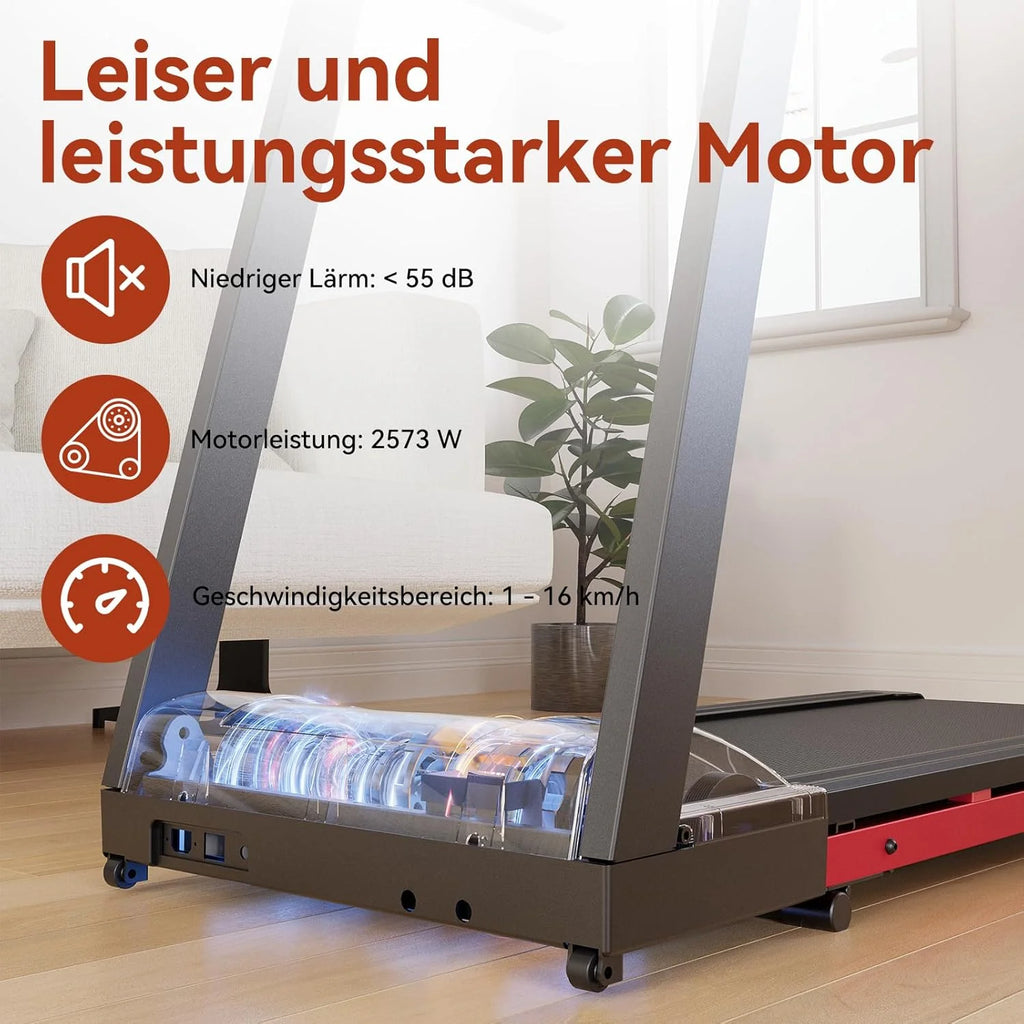 3.5HP Foldable Treadmill Walking Pad 350 lb (158 kg) Capacity 6% Incline 10 MPH/16 KPH LCD & App for Home Office