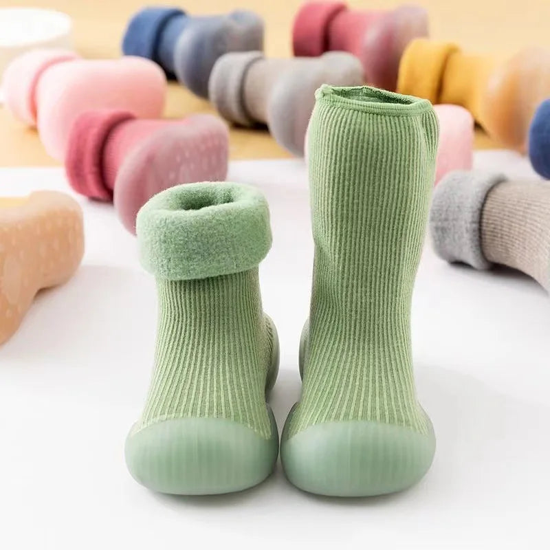 Warm Baby First Walker Shoes — Newborn to 4 Years Unisex Winter Slip-On Anti-Slip Rubber Sole