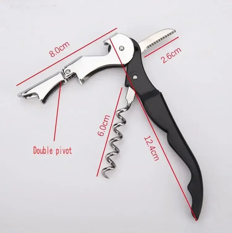 Double Fulcrum Seahorse Wine Corkscrew Stainless Steel Multi-Purpose Bottle & Beer Opener