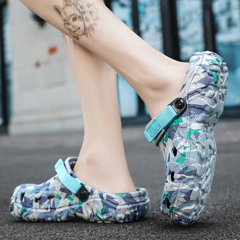 Men's Camouflage EVA Clogs Slip-On Garden Sandals - Casual Outdoor & Home Shoes