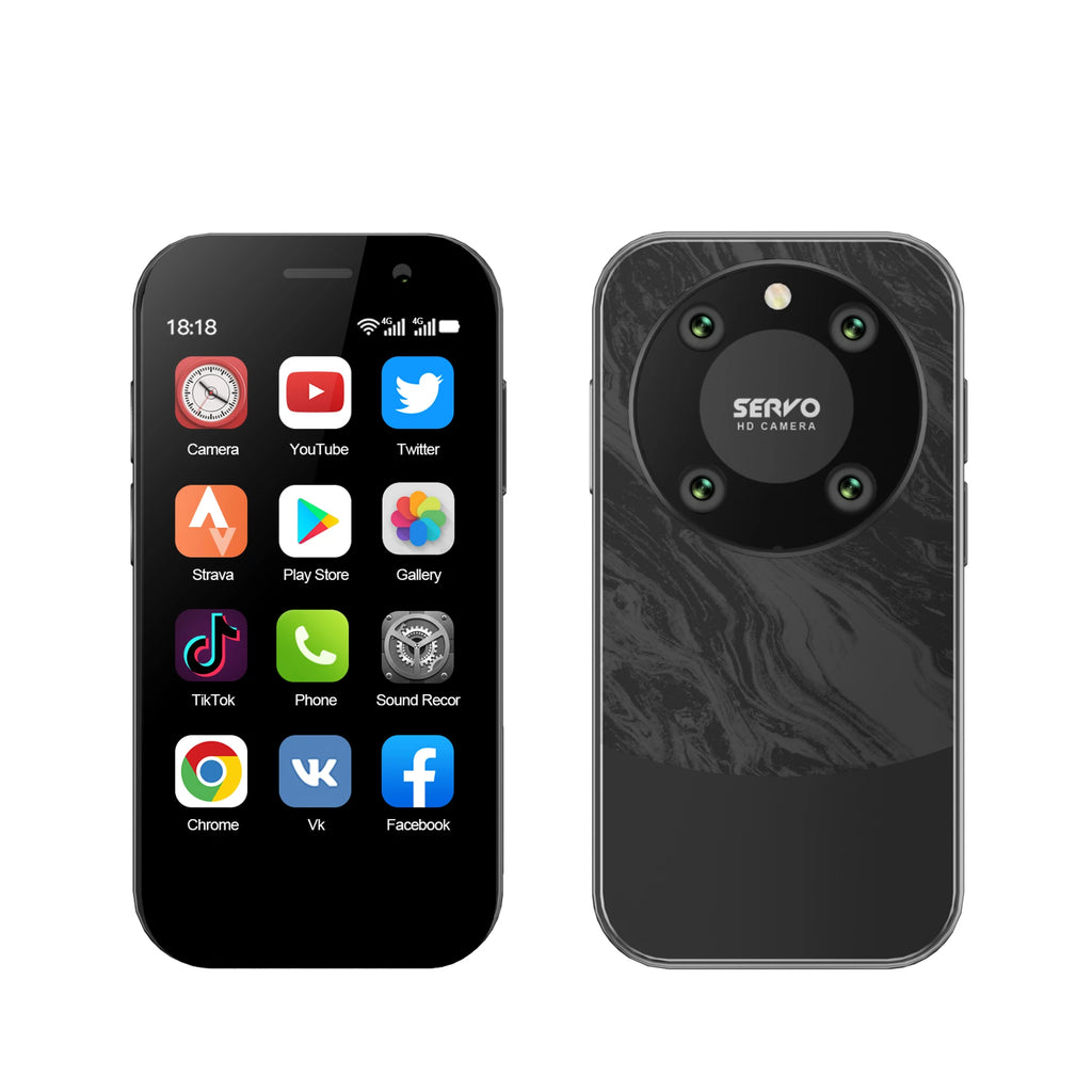 Mini 3.0" (7.6 cm) Android 10 Smartphone, 4G LTE, 2GB RAM / 16GB ROM, 2000mAh, Dual SIM, Face Unlock, USB-C