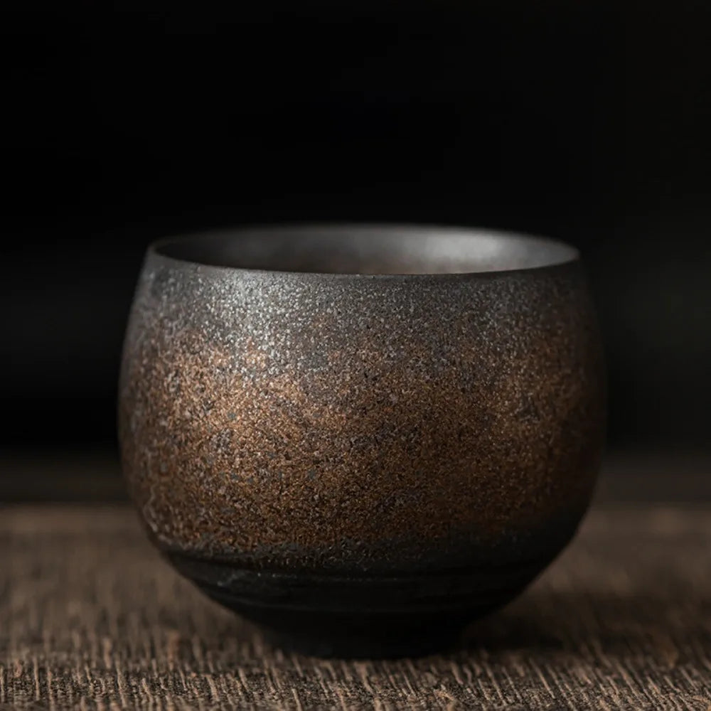 Japanese Stoneware Tea Cup 80ml (2.7 oz) Handmade Retro Teacup for Tea & Coffee