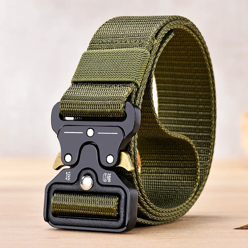 Men's Tactical Canvas Multi-Function Belt, Outdoor Adventure Waist Belt 1.5 in (3.8 cm)
