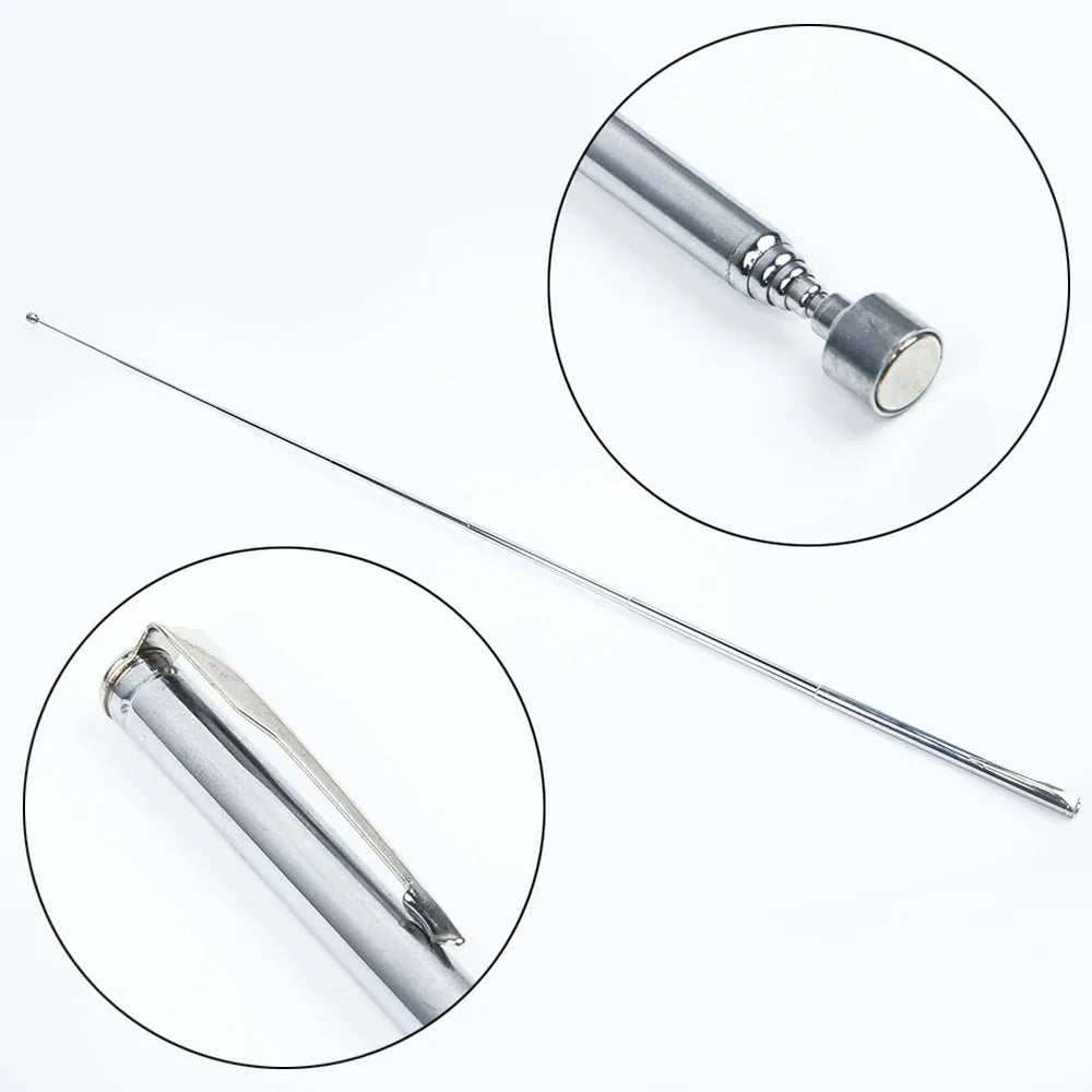 Telescopic Magnetic Pickup Tool 5.5-20.9 in (14-53 cm) Retractable Pocket-Clip Magnet Rod