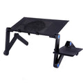 Aluminum Folding Laptop Table with Cooling Fan – Adjustable Lap Desk Tray for Bed & Office, 15.7 x 11.8 x 2.8 in (400 x 300 x 70 mm)